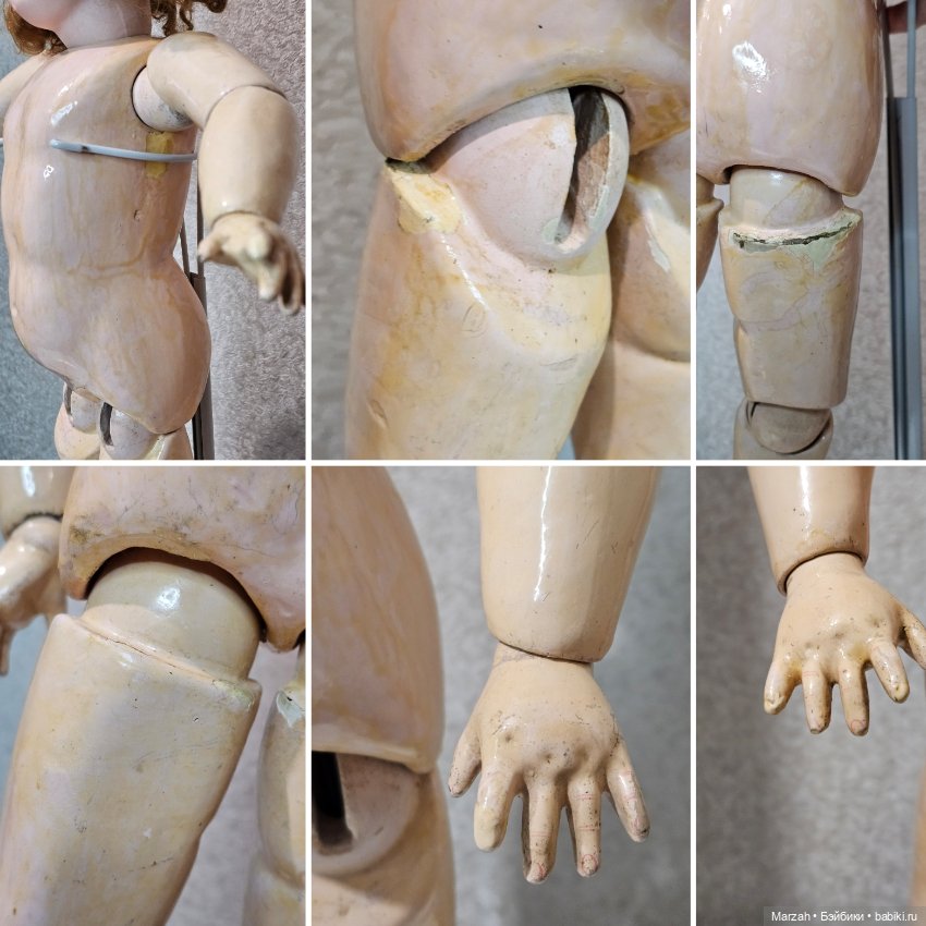 Ранняя антикварная куколка от Heinrich Handwerck 109, рост 62,5 см