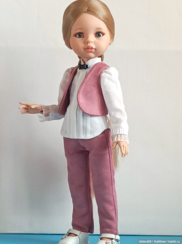 Брючный костюм из замши для куколки Паола Рэйна (фото 6)