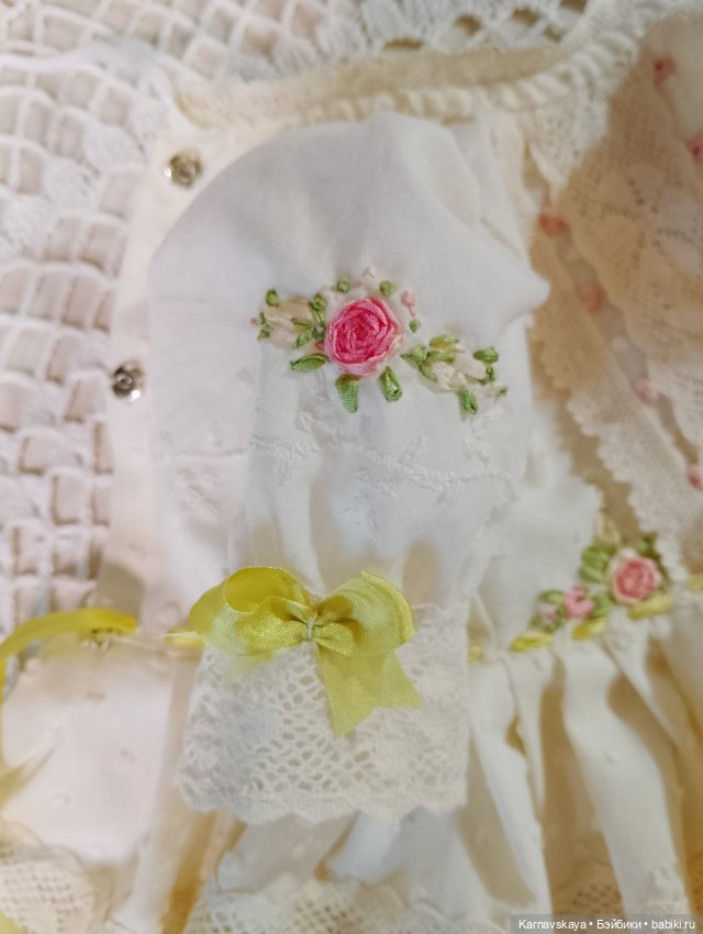 Платье для антикварных кукол и реплик на рост 45-50см (фото 10)