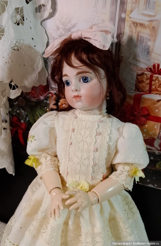 Платье для антикварных кукол и реплик на рост 45-50см (фото 8)