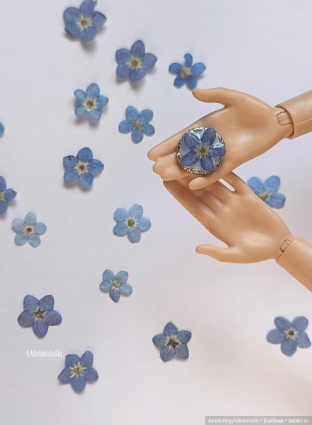 Броши Незабудки — Аксессуары для кукольных фотосессий (фото 7)