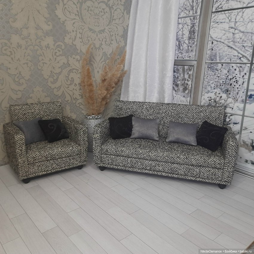 Мебель диван и кресла для кукол Blythe integrity poppy mizi momoko barbie 1:6