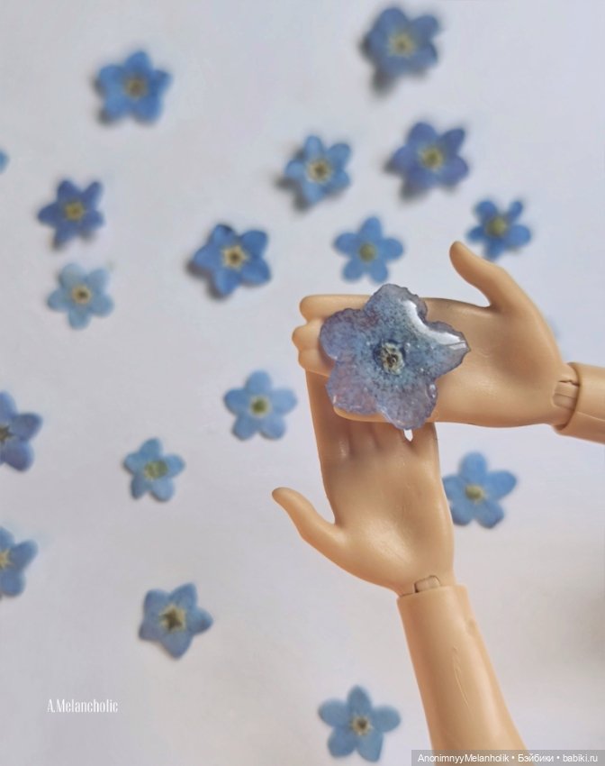 Броши Незабудки — Аксессуары для кукольных фотосессий