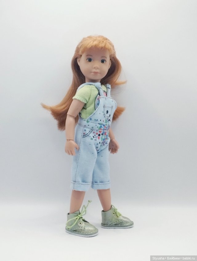 Kruselings ботинки для кукол Крузелингс салатового цвета с радужным эффектом (фото 7)