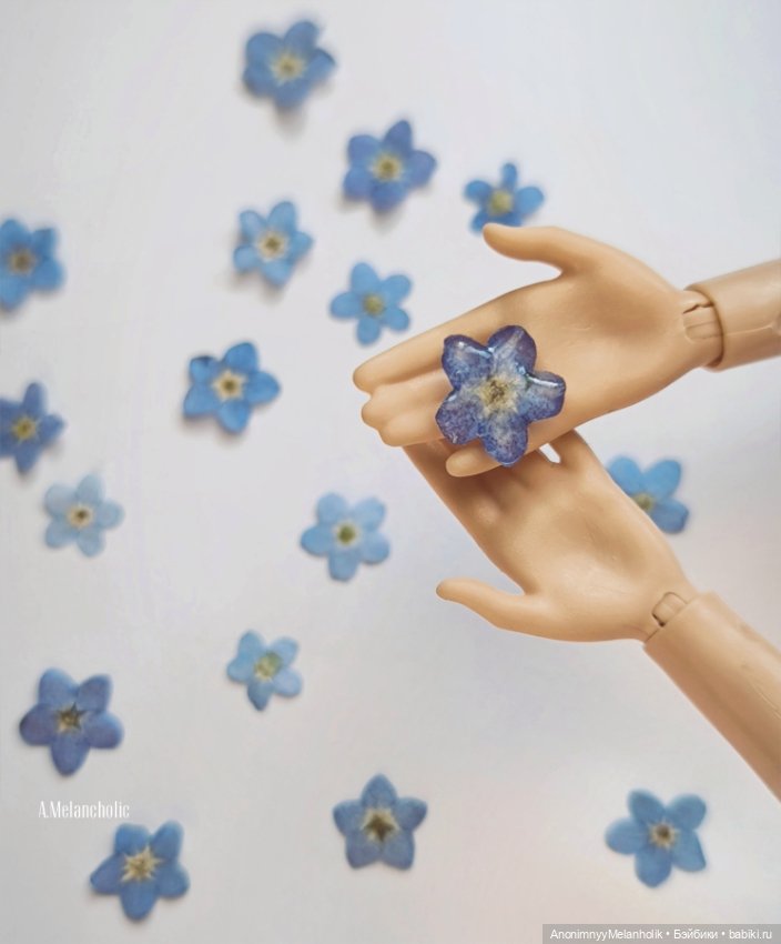 Броши Незабудки — Аксессуары для кукольных фотосессий (фото 5)