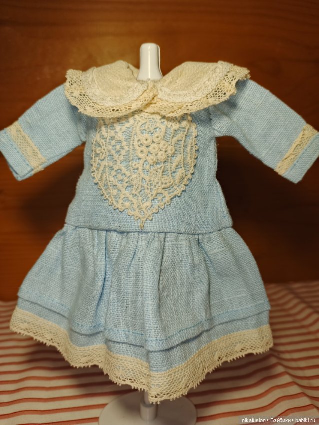 Платье на антикварную или винтажную куклу рост 22-24 см (фото 3)