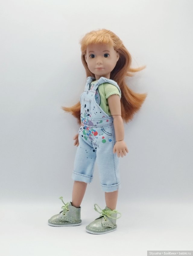 Kruselings ботинки для кукол Крузелингс салатового цвета с радужным эффектом (фото 8)