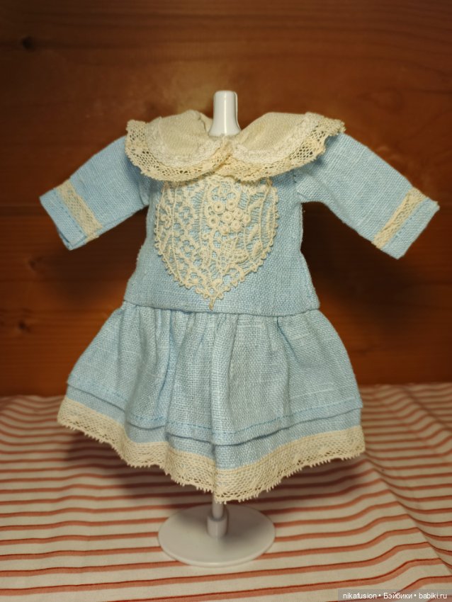 Платье на антикварную или винтажную куклу рост 22-24 см (фото 5)