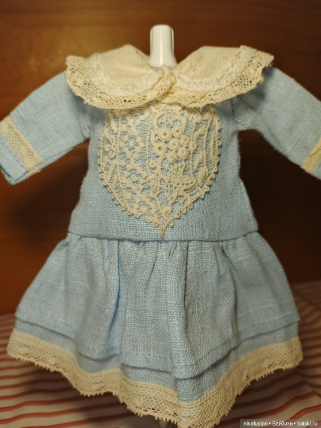 Платье на антикварную или винтажную куклу рост 22-24 см (фото 4)