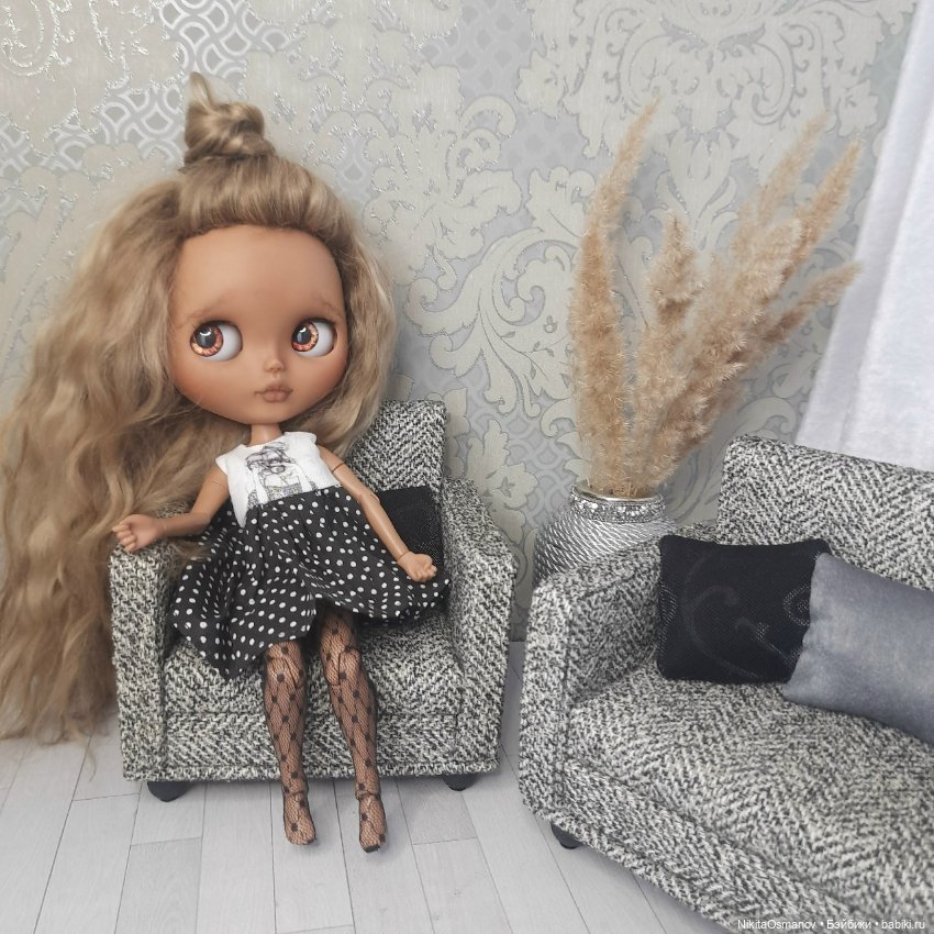 Мебель диван и кресла для кукол Blythe integrity poppy mizi momoko barbie 1:6 (фото 4)