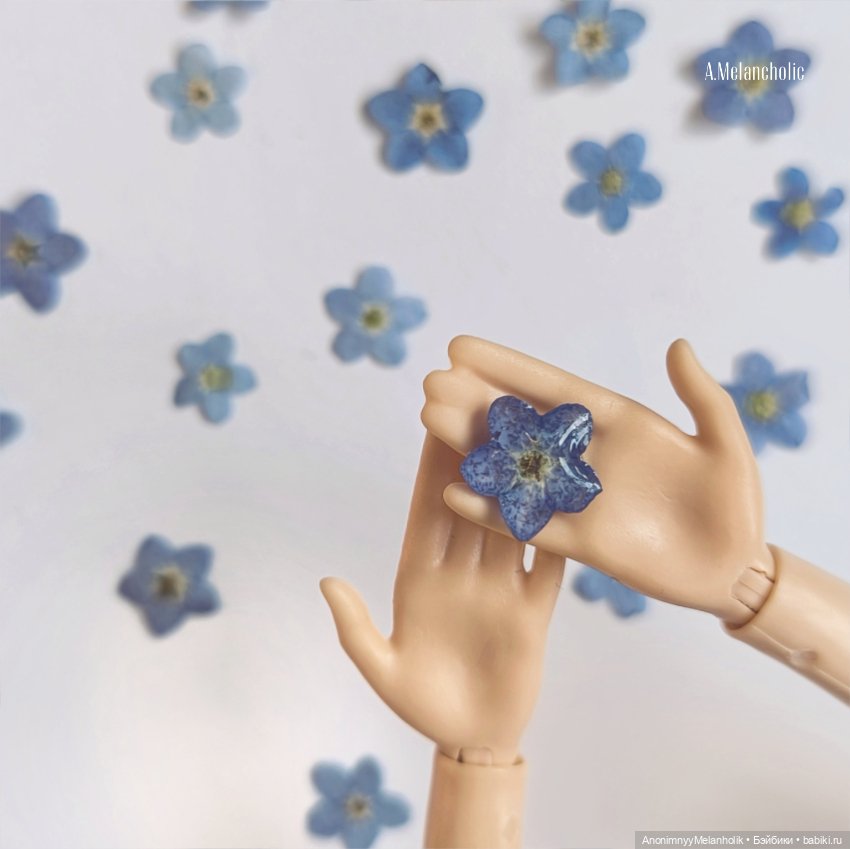 Броши Незабудки — Аксессуары для кукольных фотосессий (фото 3)