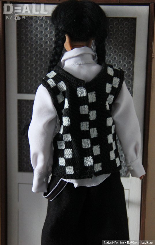 ООАК кукла Барби в образе Уэнсдей Аддамс Wednesday Addams фулсет (фото 8)