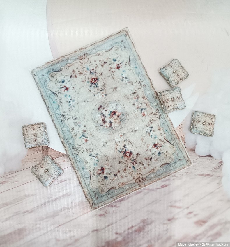 Комплект "Винтаж" - диванчик, два кресла, ковер, подушки