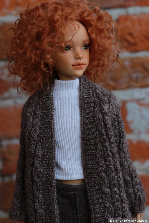 Продается вязаный кардиган для бжд кукол (фото 7)