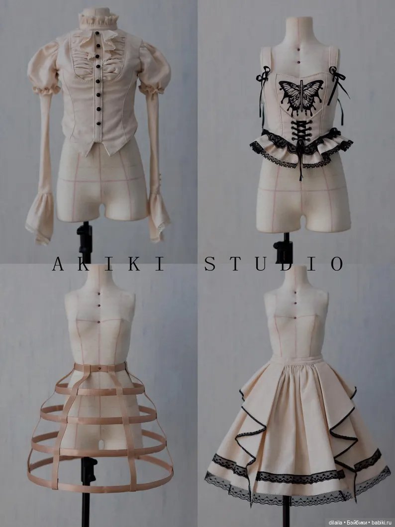 Выкройка для куклы 1/4 BJD; Блузка, Корсет, Юбка и др.; в формате PDF в натуральную величину + МК (фото 2)