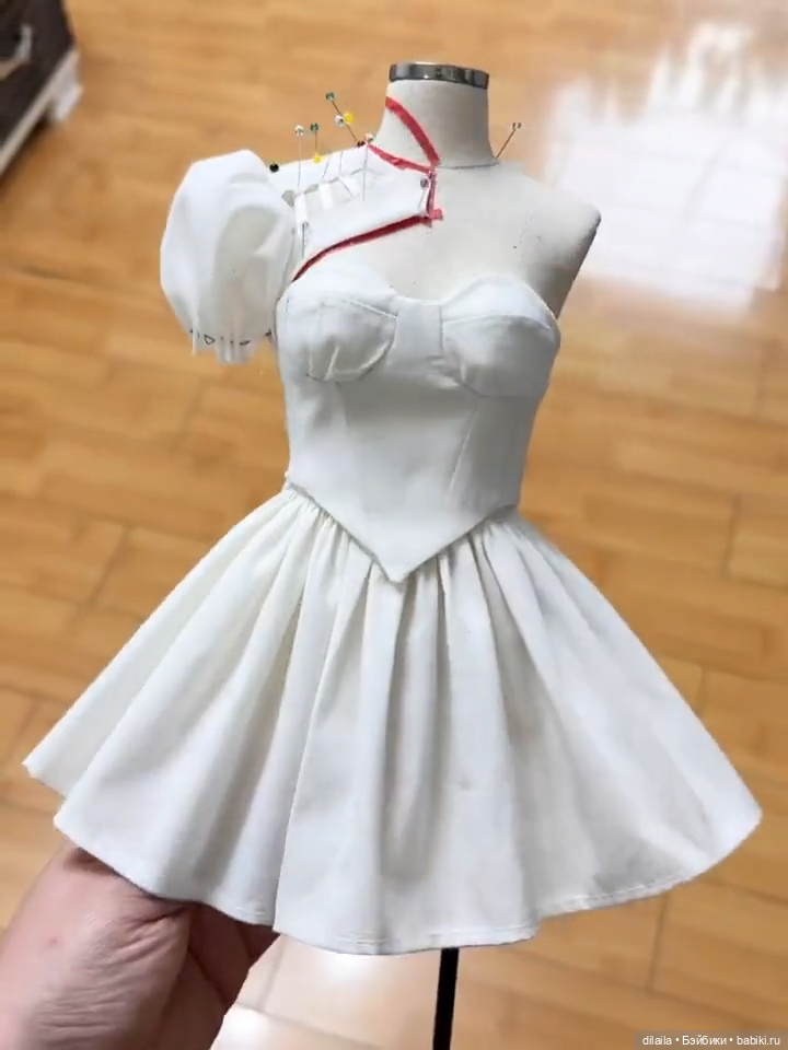 Выкройка для куклы 1/4 BJD юбка корсет накидка / PDF в натуральную величину + пошаговое руководство (фото 7)