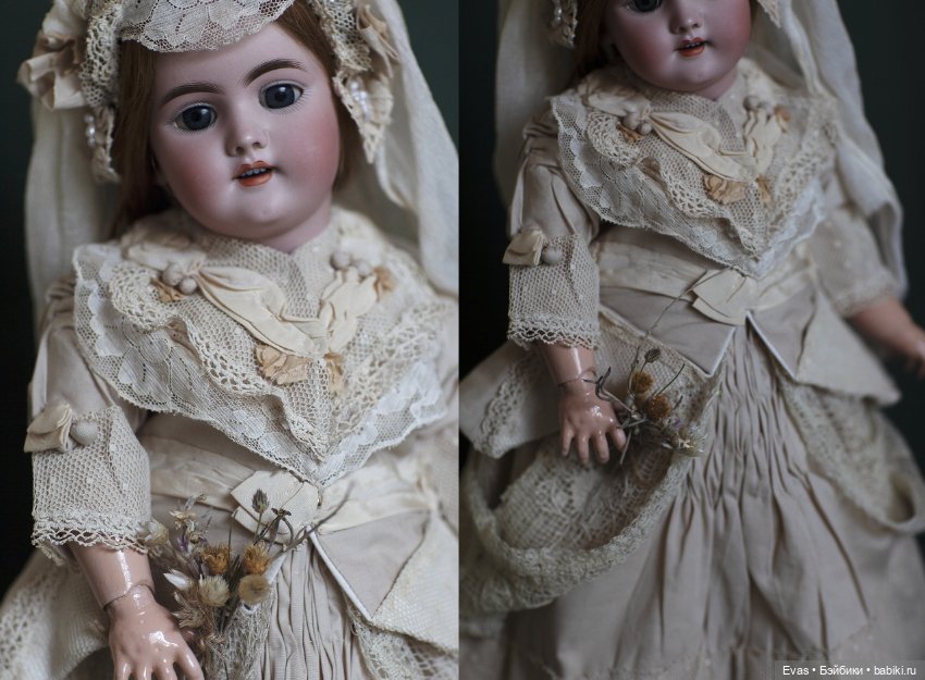 Свадебный Наряд для антикварной куклы (фото 4)