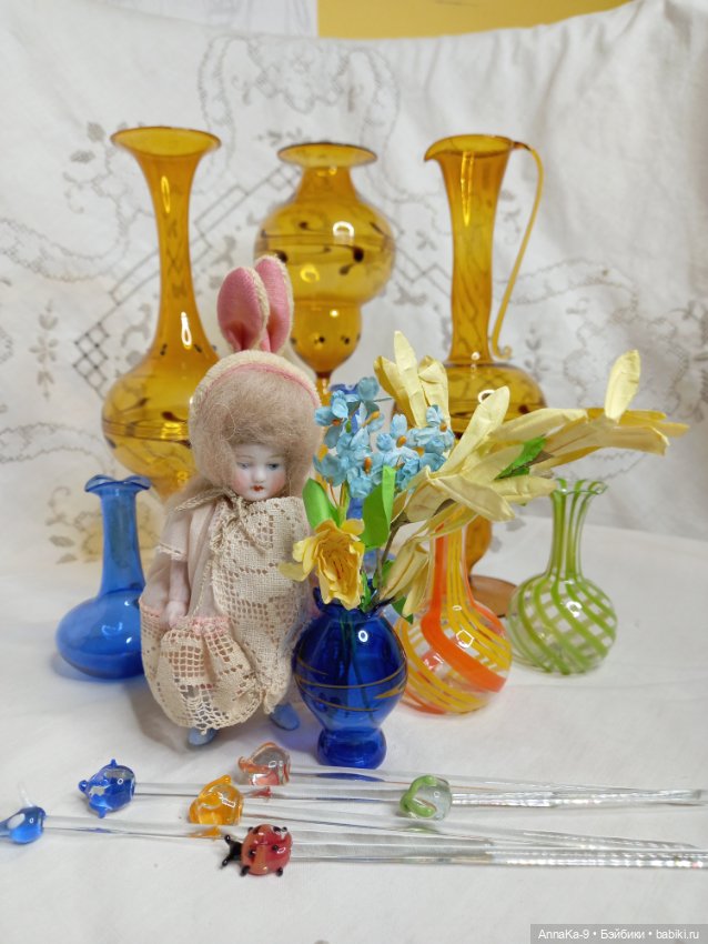 Винтажный букетик из первоцветов