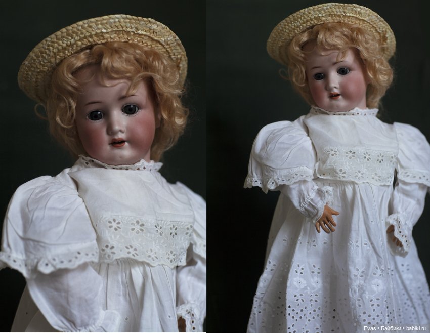 Антикварная кукла Татьяна с живым детским лицом (фото 8)