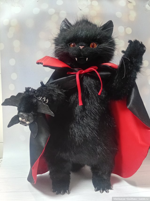 Кот Дракула с питомцем — Авторские игрушки (фото 8)
