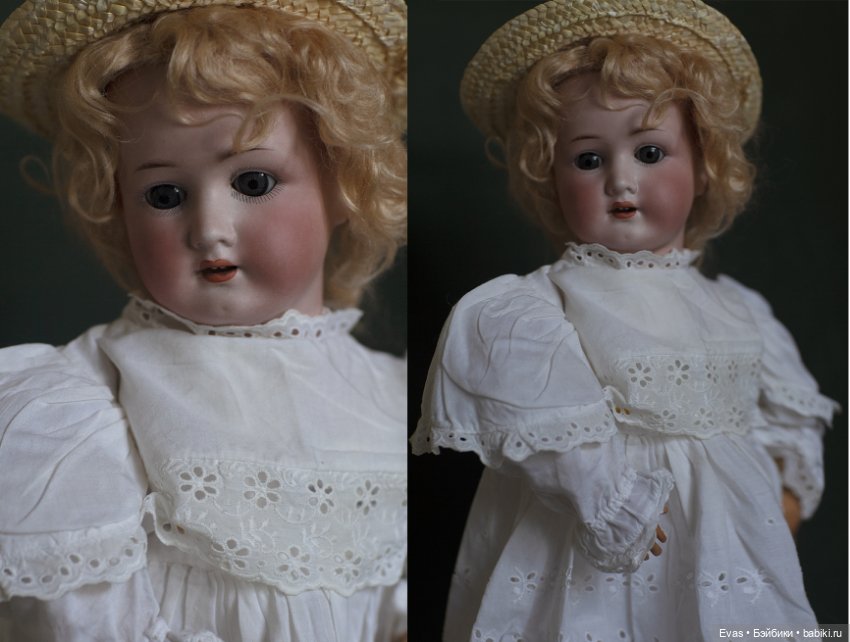 Антикварная кукла Татьяна с живым детским лицом (фото 6)