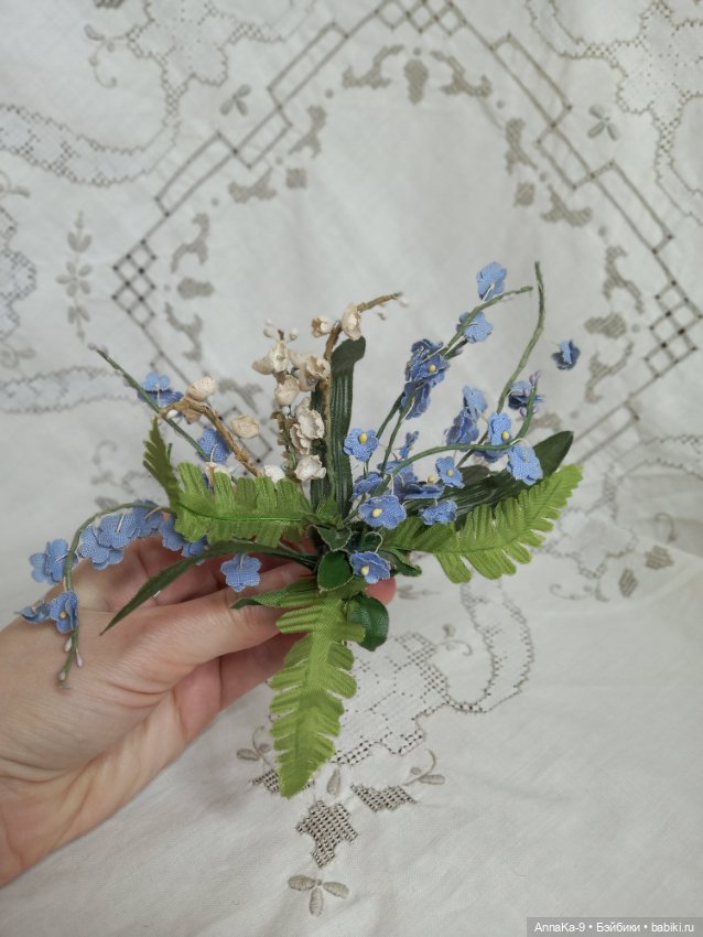 Винтажный букетик из первоцветов (фото 4)