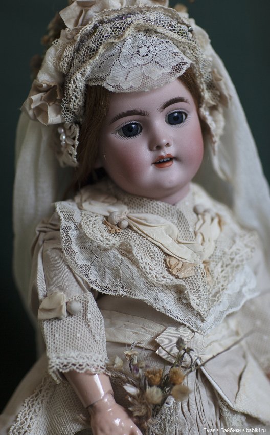 Свадебный Наряд для антикварной куклы (фото 6)