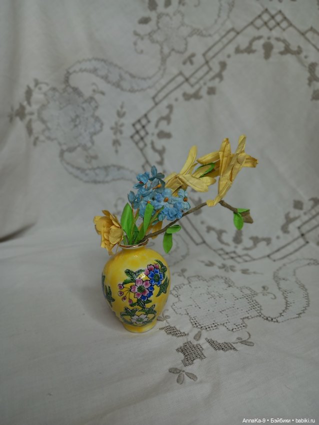 Винтажный букетик из первоцветов (фото 7)