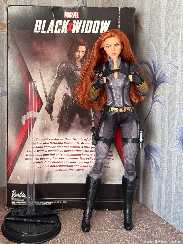 Кукла барби Черная вдова Black Widoow (фото 3)