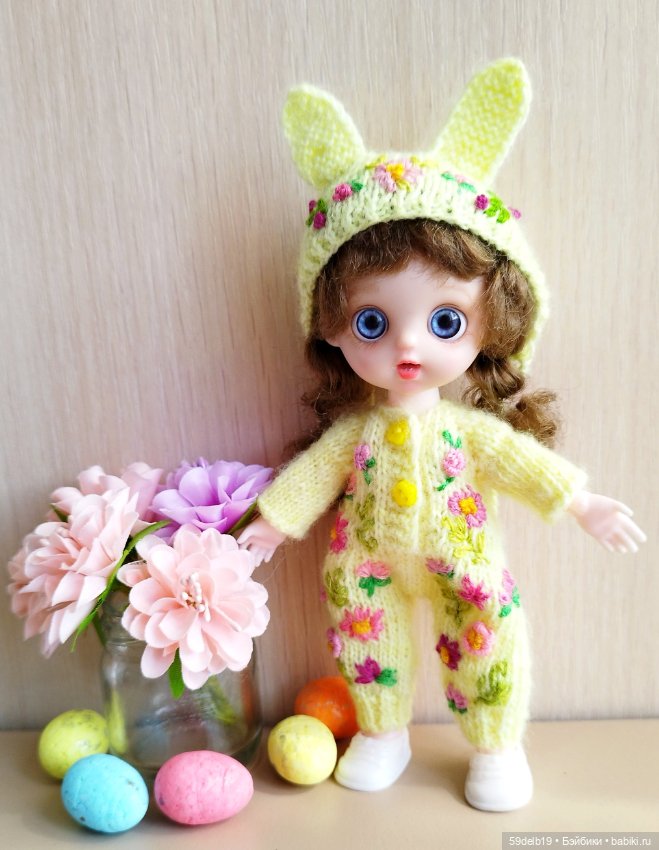 Вязаный костюм для баболи 15 см и кукол подобного формата (фото 4)