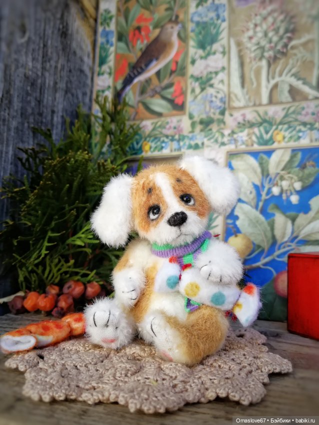 Щеночек с конфеткой — Авторские игрушки