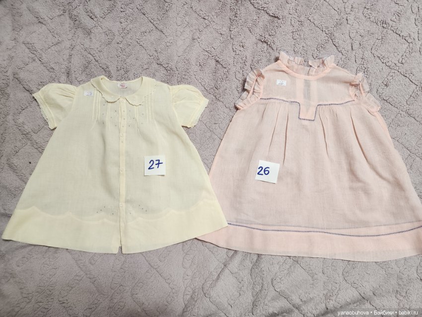 Винтажные тоненькие хлопковые детские платья для ваших кукол