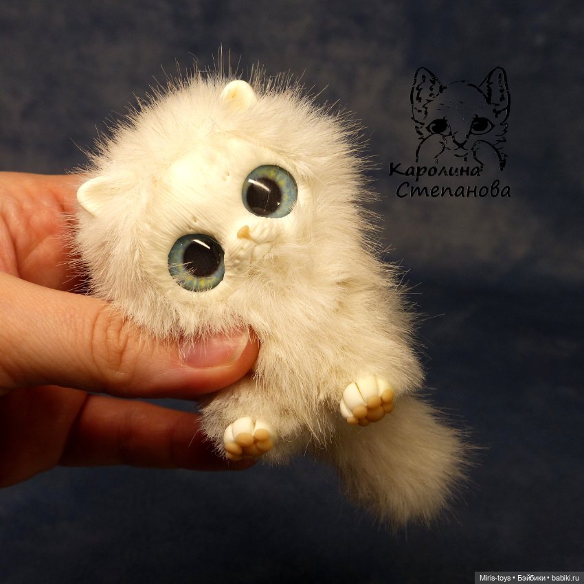 Котенок Белый — Авторские игрушки (фото 5)