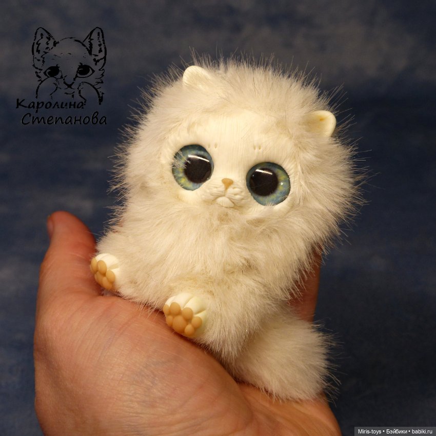 Котенок Белый — Авторские игрушки (фото 8)