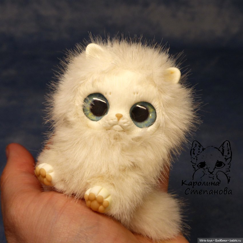 Котенок Белый — Авторские игрушки (фото 6)