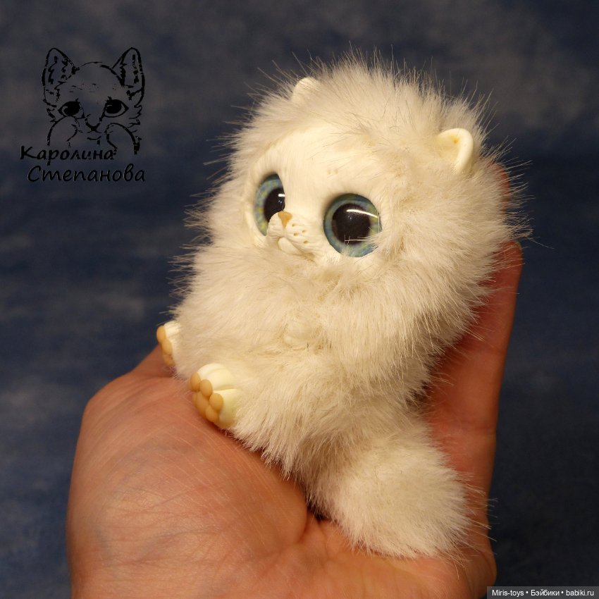 Котенок Белый — Авторские игрушки (фото 7)