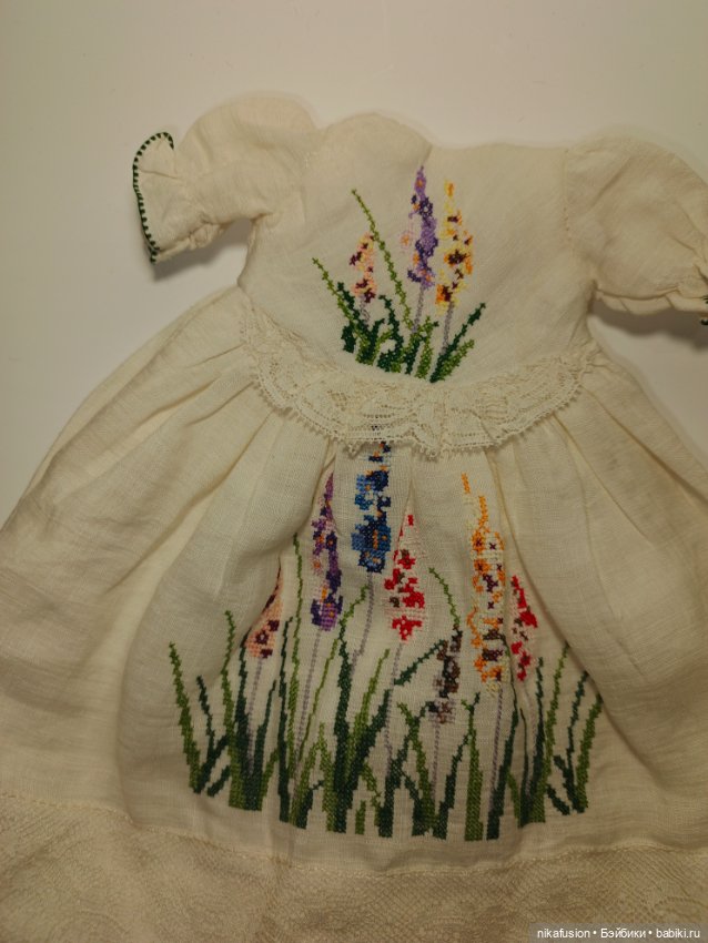 Платье на антикварную или винтажную куклу рост 27-32 см (фото 6)