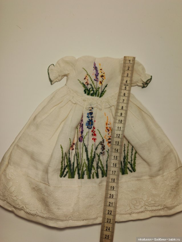 Платье на антикварную или винтажную куклу рост 27-32 см (фото 3)