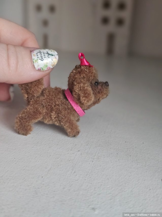 Шоколадный пудель миниатюра для барби и др (фото 4)