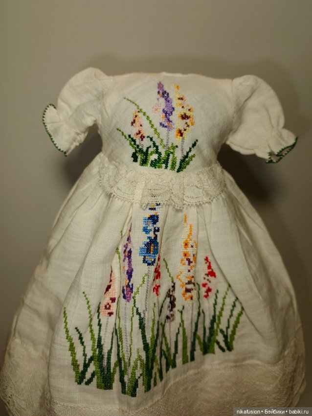 Платье на антикварную или винтажную куклу рост 27-32 см