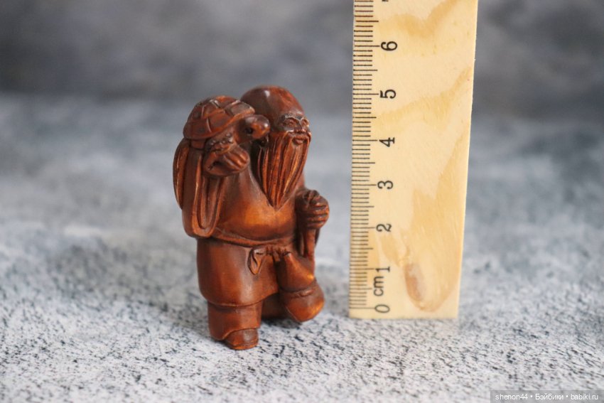 Нэцкэ "Фукурокудзю с черепахой и тыквой горлянкой" (фото 5)