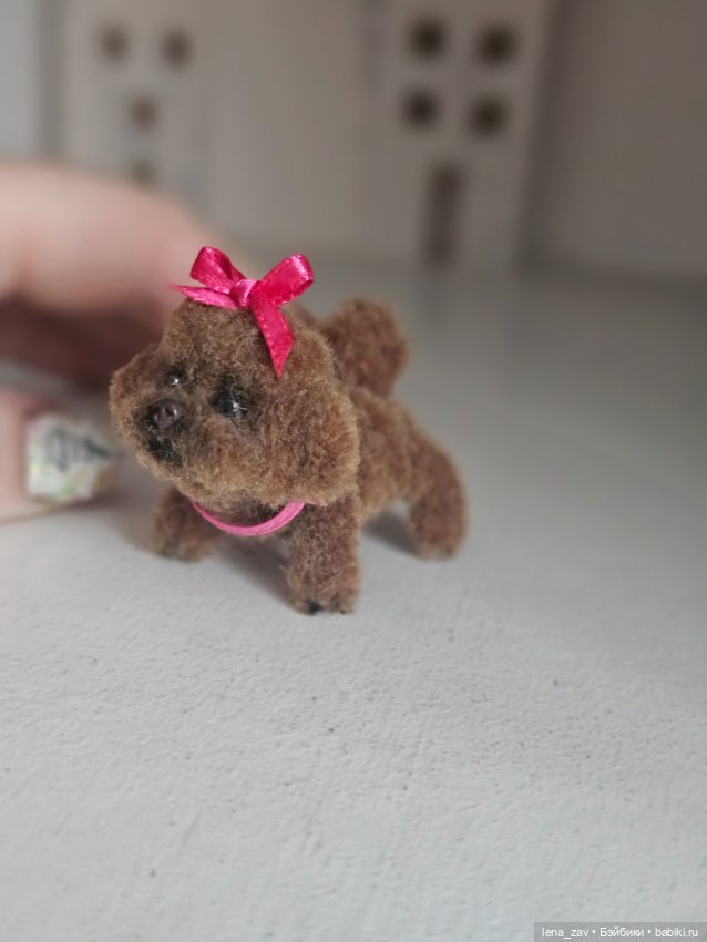 Шоколадный пудель миниатюра для барби и др (фото 5)