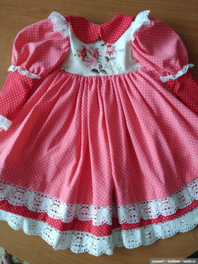 Романтичные платья "Горошек" для кукол 60-70см