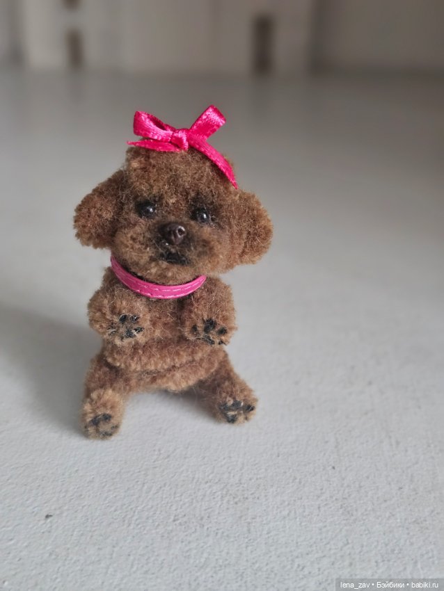 Шоколадный пудель миниатюра для барби и др (фото 3)