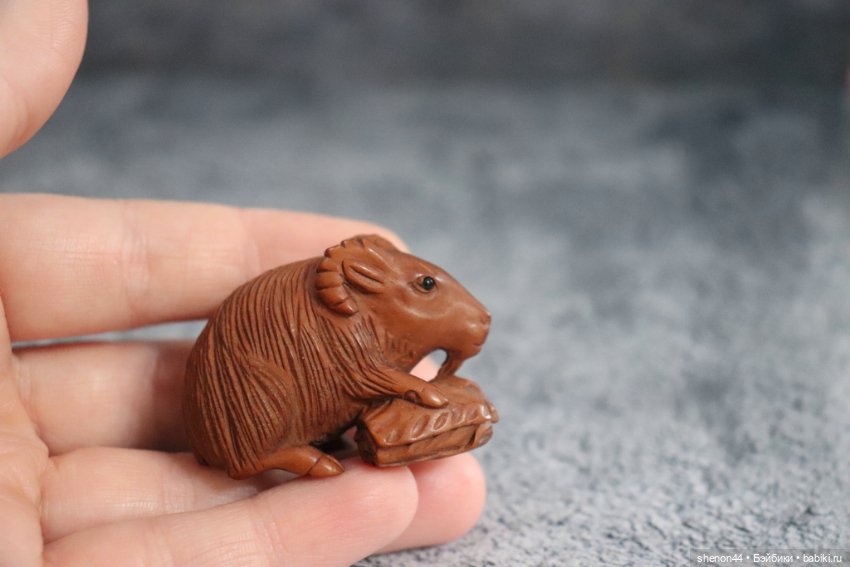 Нэцкэ "Коза с капустой" — Статуэтки (фото 4)