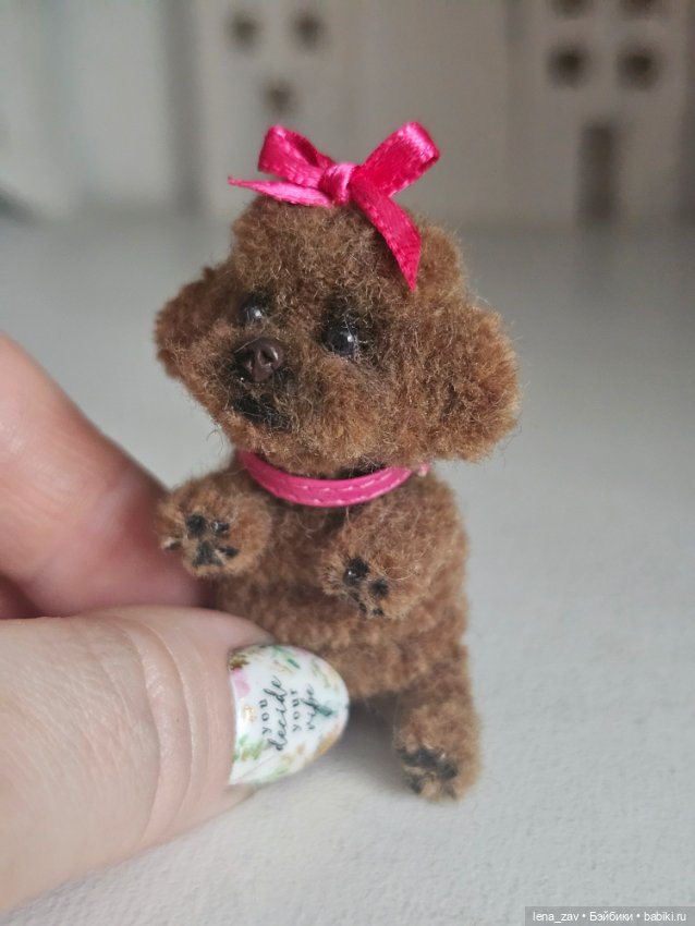 Шоколадный пудель миниатюра для барби и др (фото 2)