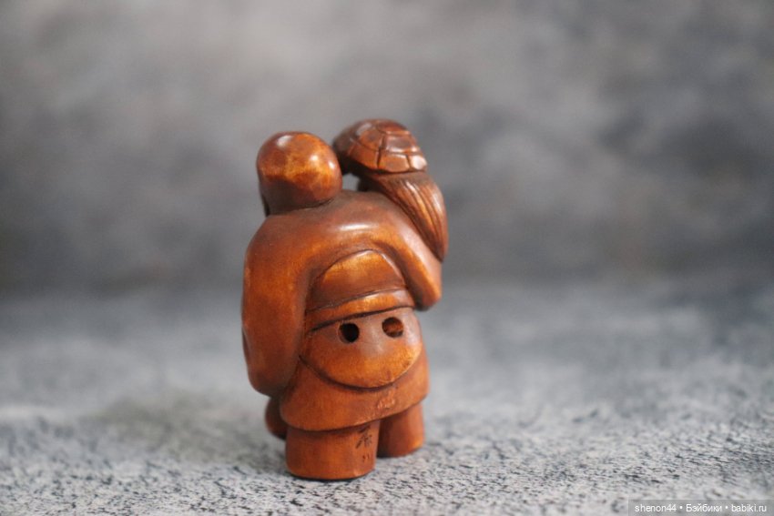 Нэцкэ "Фукурокудзю с черепахой и тыквой горлянкой" (фото 3)