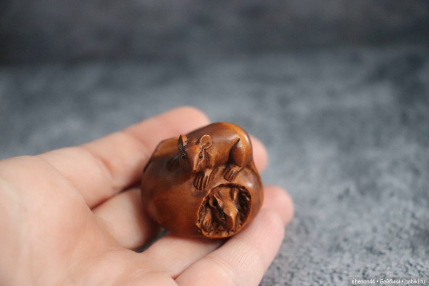 Нэцкэ "Мышки на яблочке" — Статуэтки (фото 4)