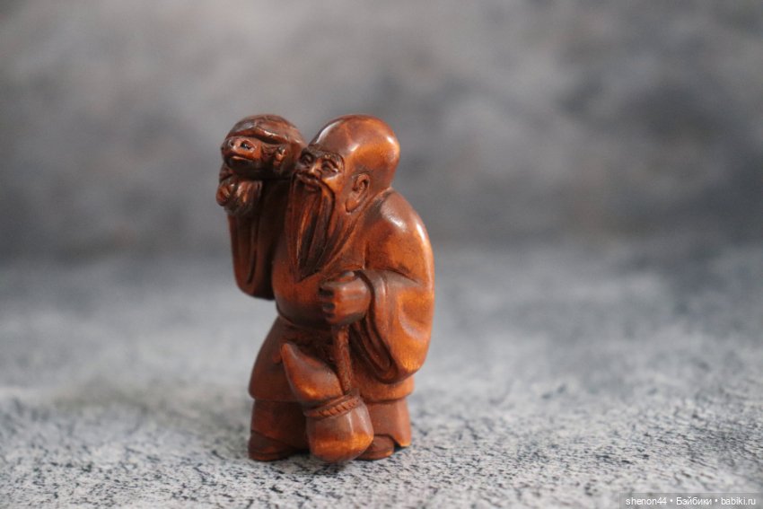 Нэцкэ "Фукурокудзю с черепахой и тыквой горлянкой" (фото 2)