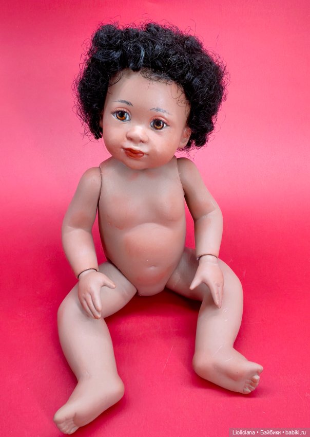 Кукла фарфоровая Малышка-африканка от Jeanne Singer OOAK (фото 8)